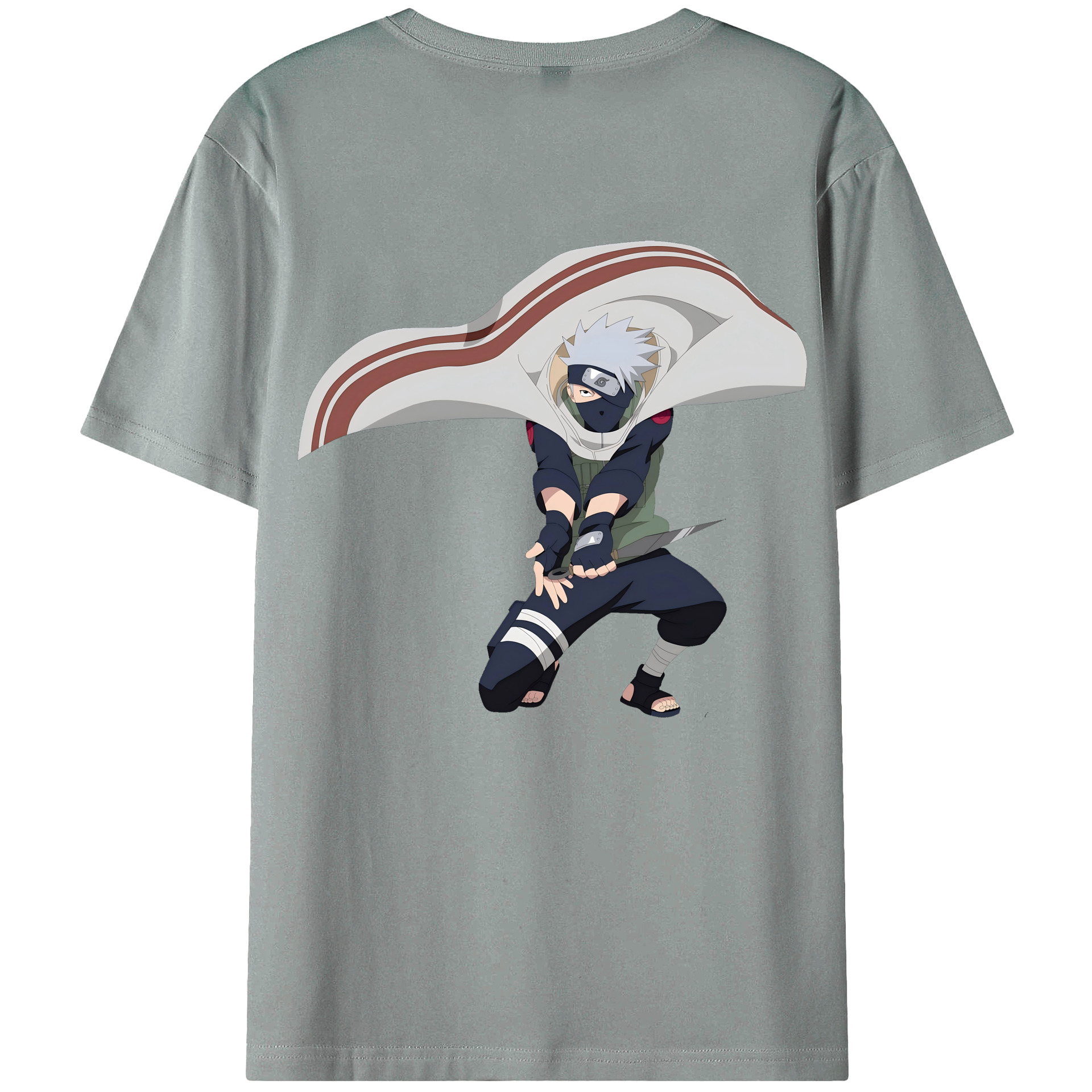 （画像用） NARUTO -ナルト- はたけ カカシ Hatake Kakashi 綿100％ メンズ半袖Tシャツ（バックプリント） 通気性